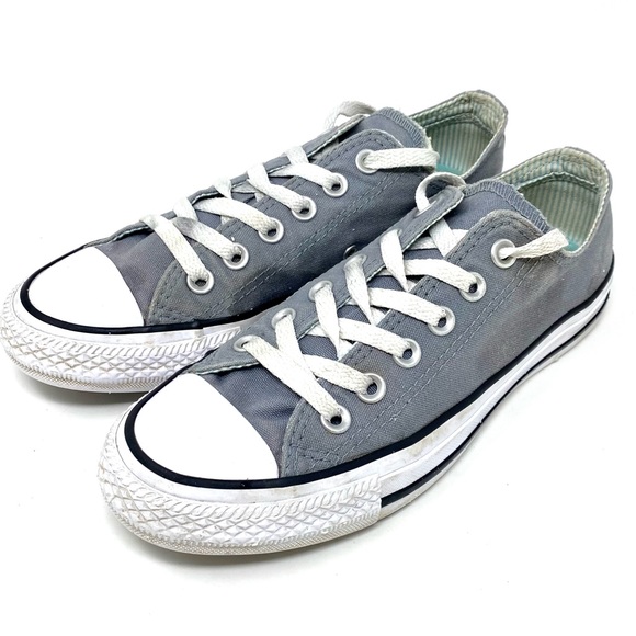 Converse low rise grey/white canvas shoes sneakers women’s 7US - Picture 2 of 6
